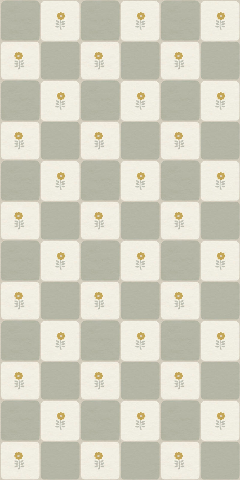 Flora Vintage Check in Sage color