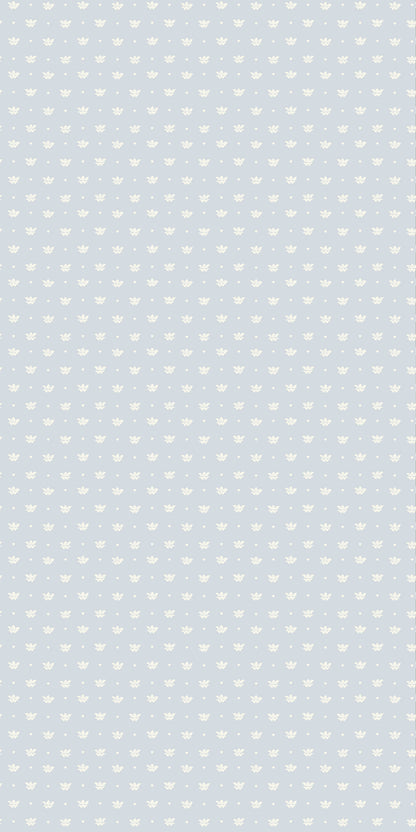 Image of Floret in Blue/Cream Wallpaper