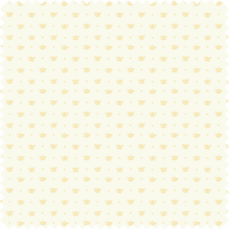 Floret Sheer Fabric in Cream/Yellow color