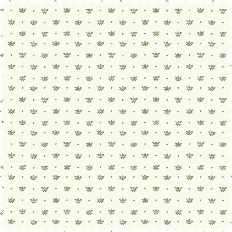 Floret Sheer Fabric in Cream/Olive color