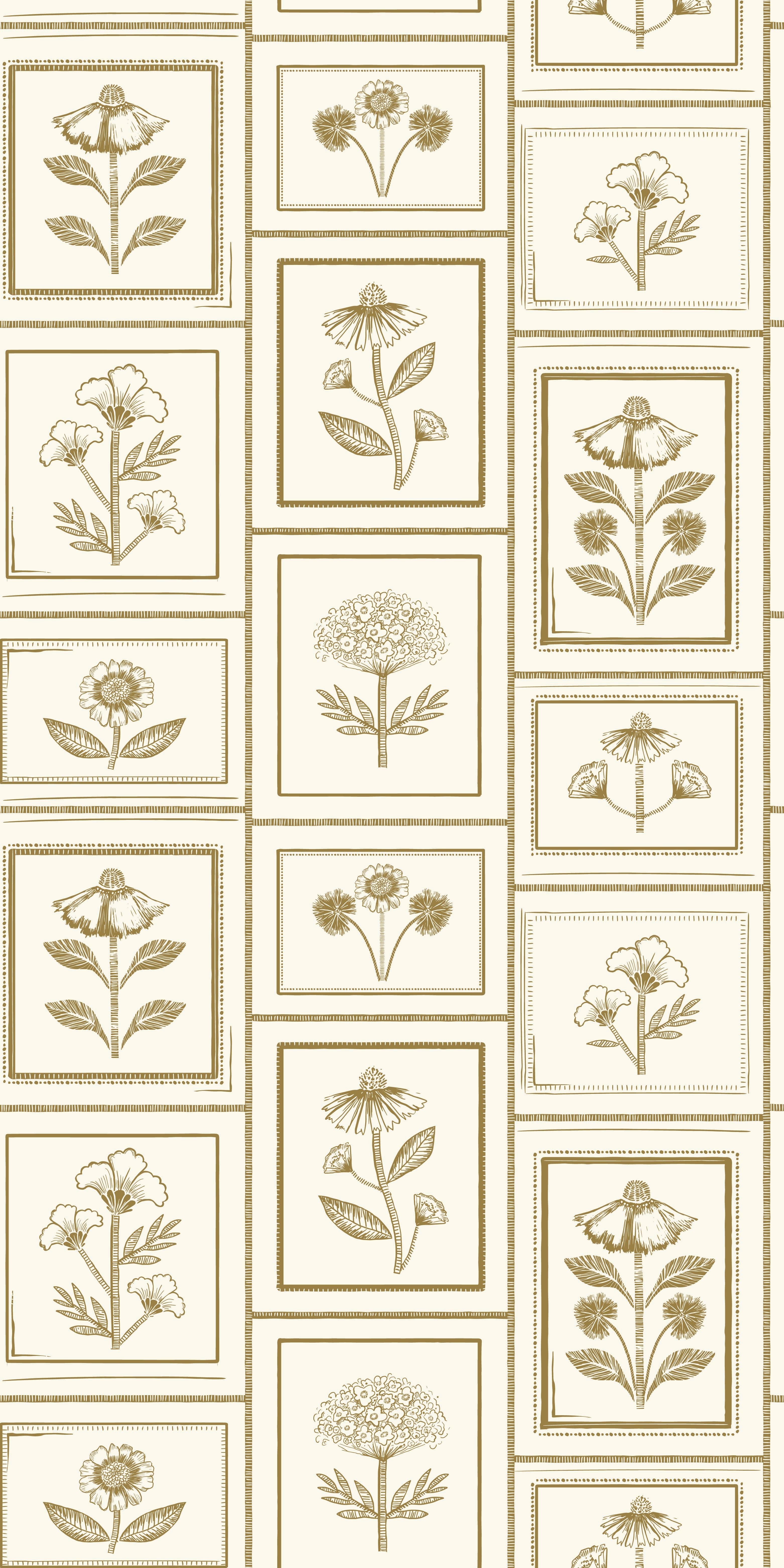 Framed Flowers in Alabaster color