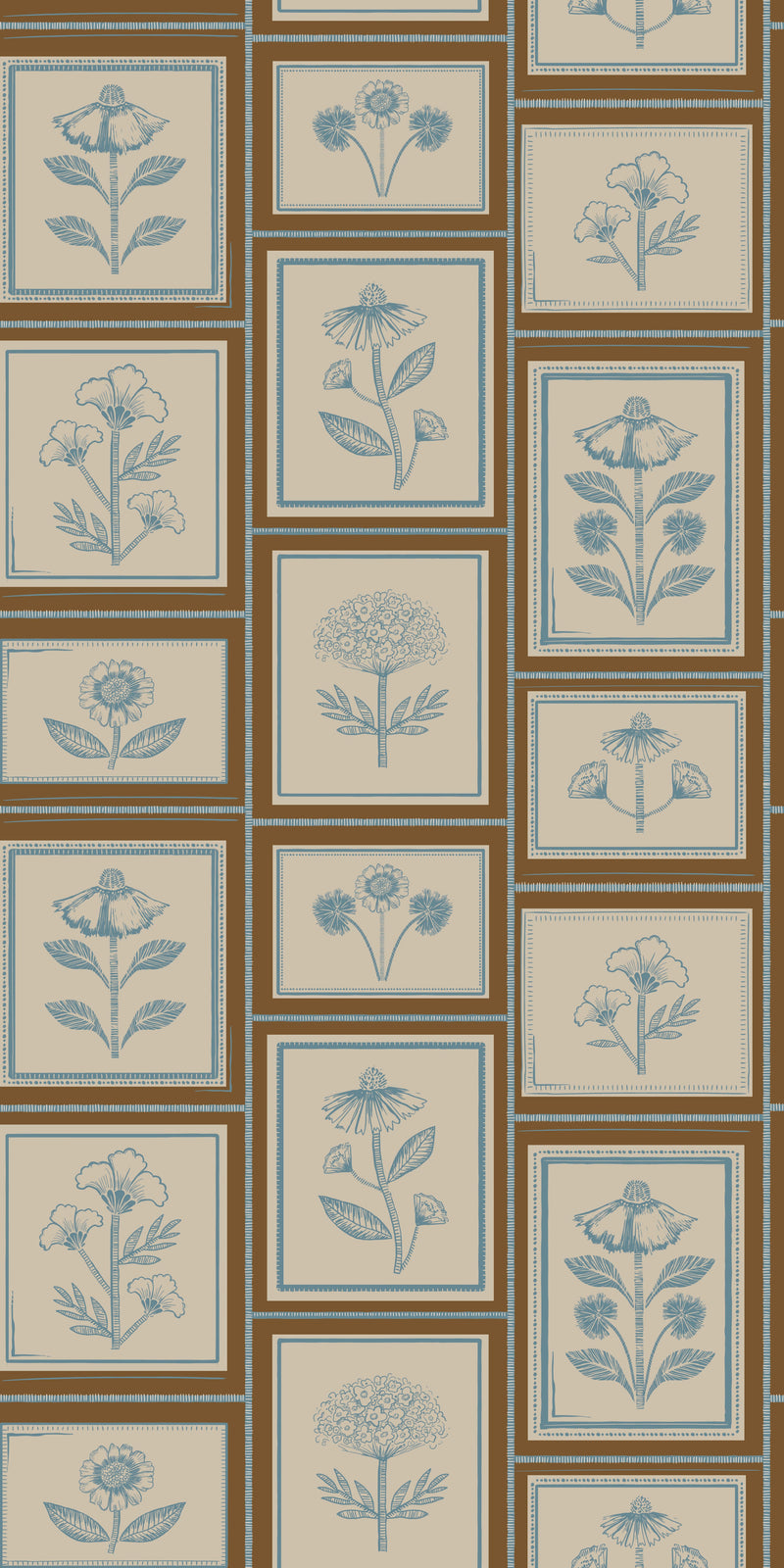 Framed Flowers in Fennel color
