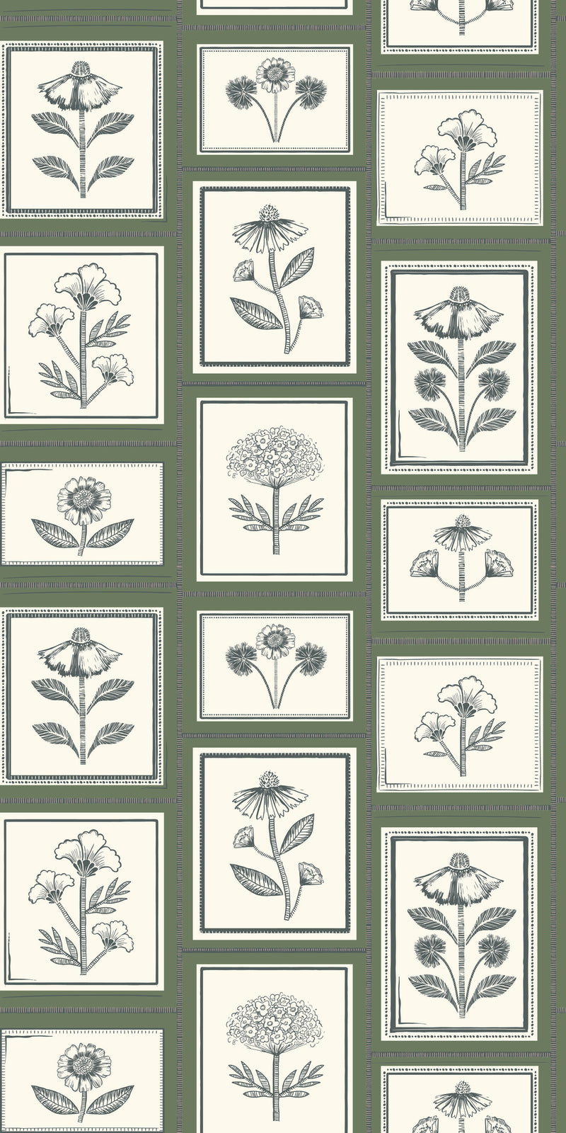Framed Flowers in Forest color