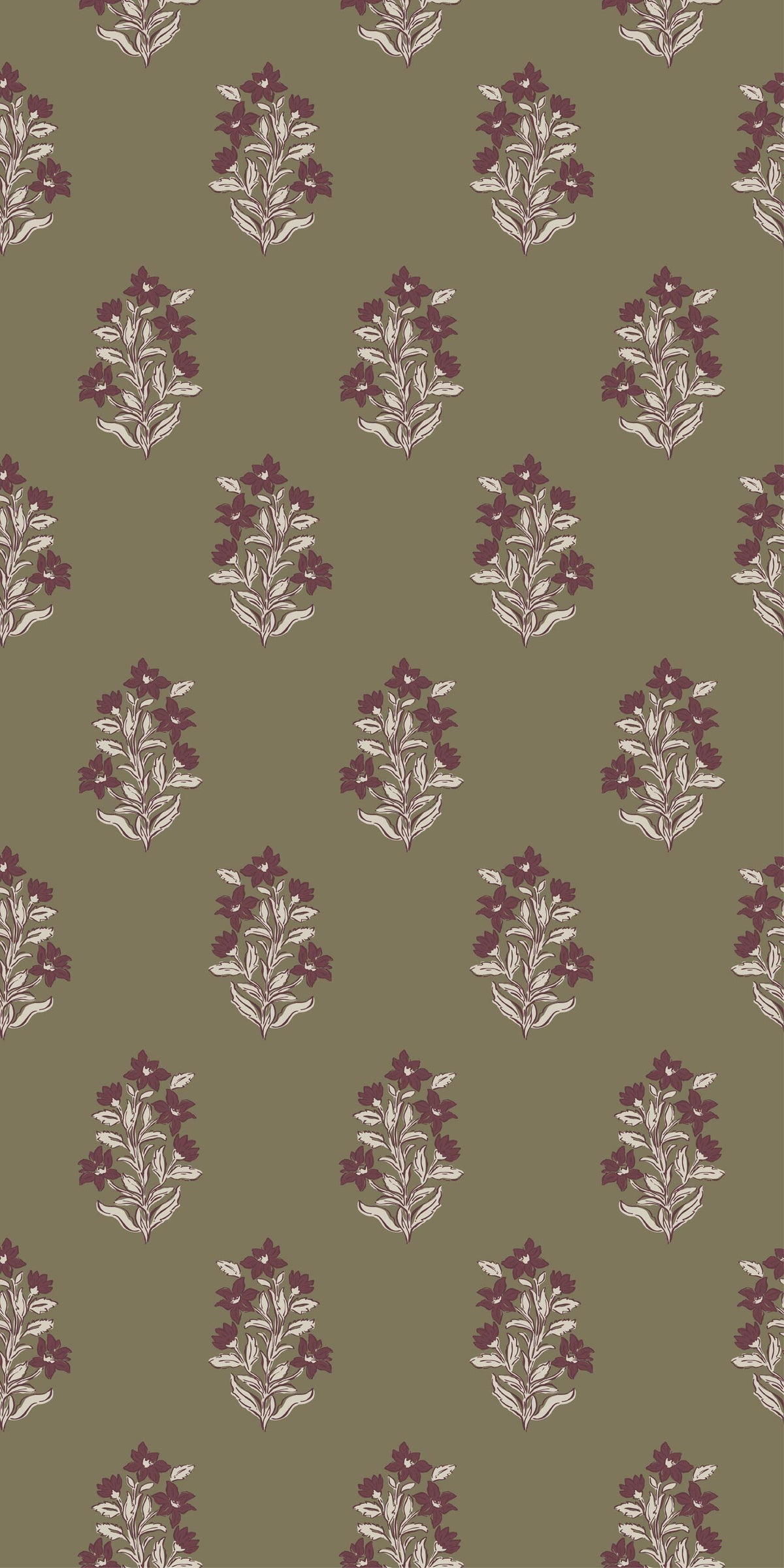 Image of Heritage Floral Wallpaper in Spruce
