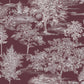 Image of Heritage Toile in Maroon A Wallpaper