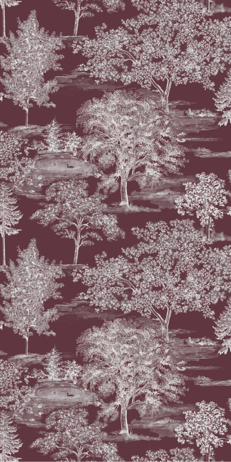 Heritage Toile in Maroon A color