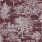 Image of Heritage Toile in Maroon B Wallpaper