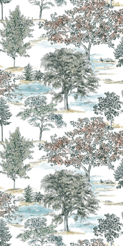 Image of Heritage Toile in Multi A Wallpaper
