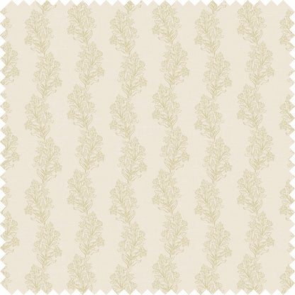 Heritage Vine Fabric in Cream/Lichen