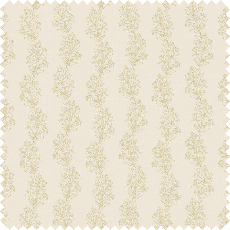 Heritage Vine Fabric in Cream/Lichen color