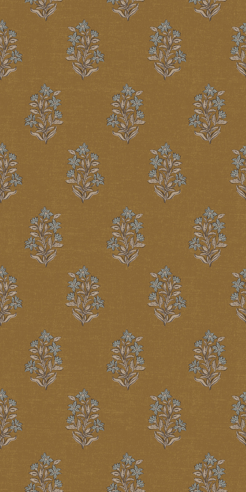 Heritage Floral in Marigold/Blue color