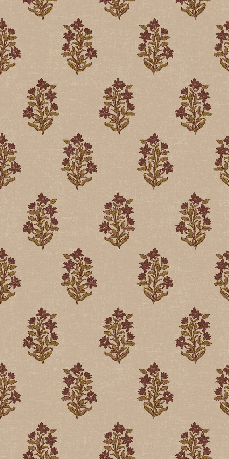 Heritage Floral in Tan/Burgundy color