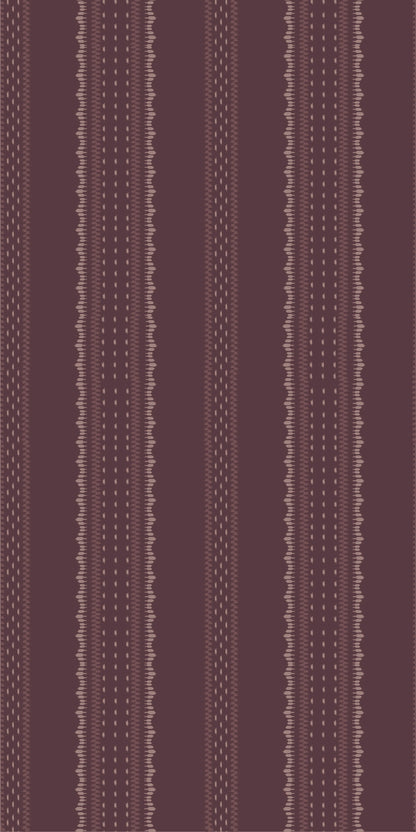 Image of Heritage Stripe in Dark Plum Wallpaper