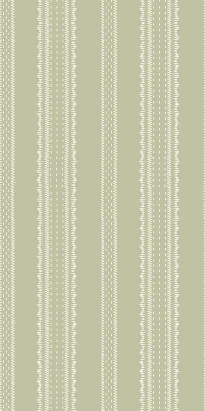 Image of Heritage Stripe in Light Green Wallpaper