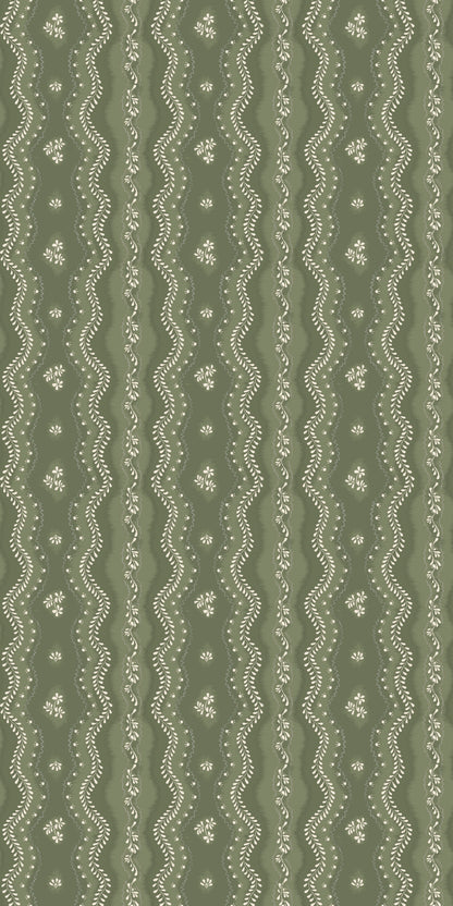 Image of Idlewild in Olive Wallpaper