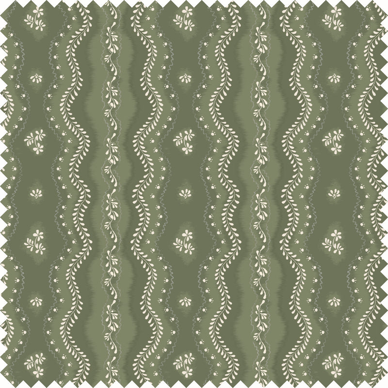 Idlewild Sheer Fabric in Olive Green color