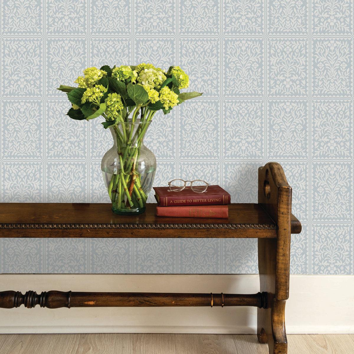Keepsake Coverlette Wallpaper in Blue