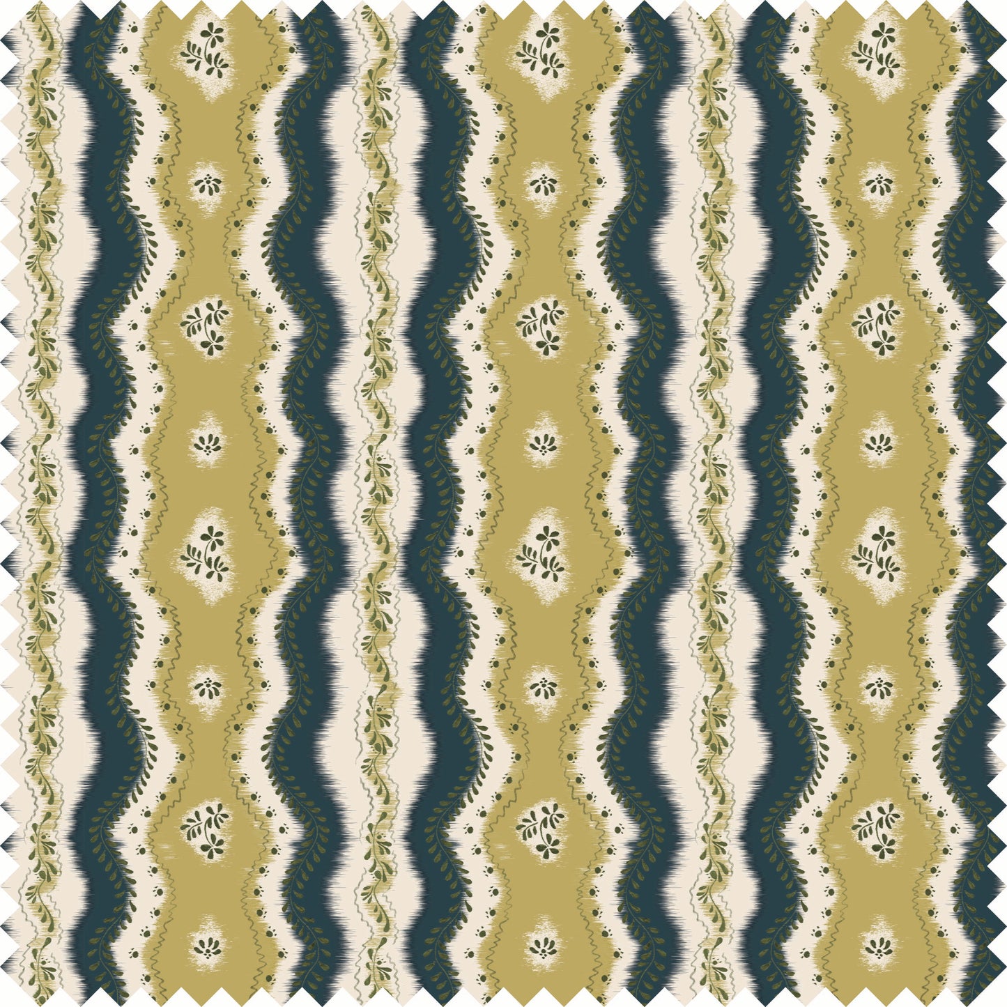 Kent Street Fabric Fabric in Ochre/Blue