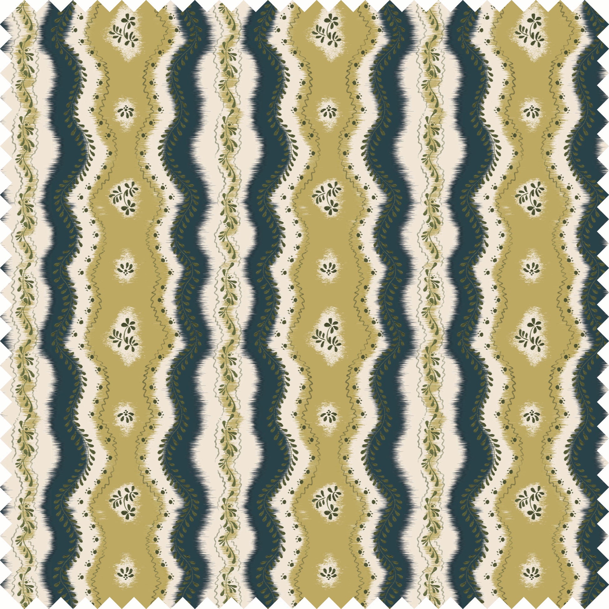 Kent Street Fabric Fabric in Ochre/Blue