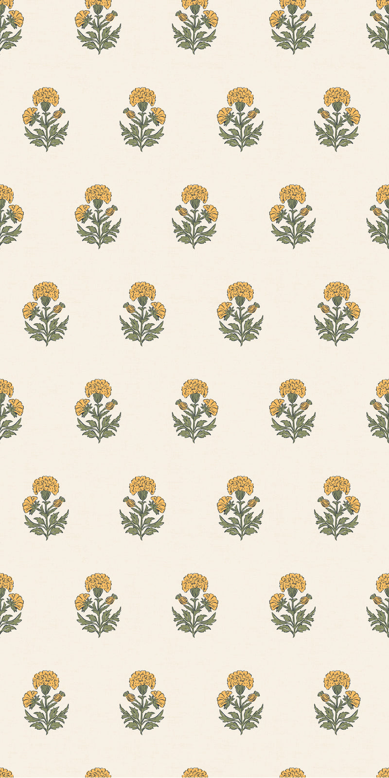 Marigold Block Print in Sunshine color