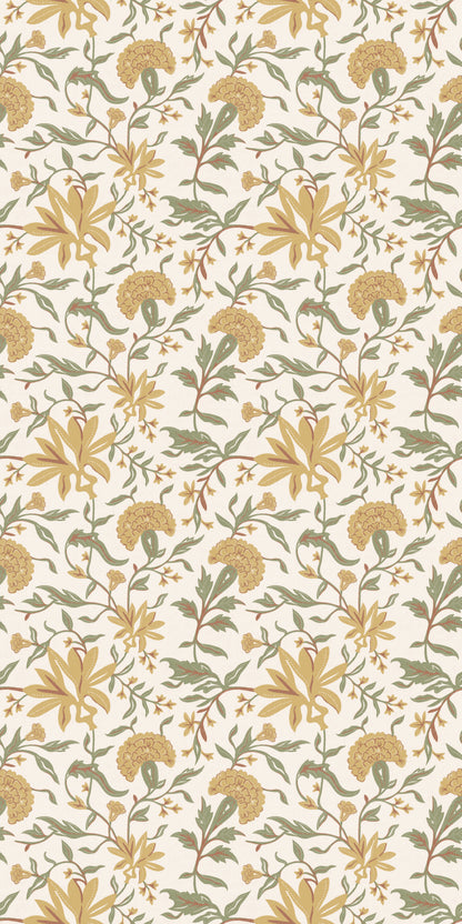 Image of Market Floral in Marigold wallpaper