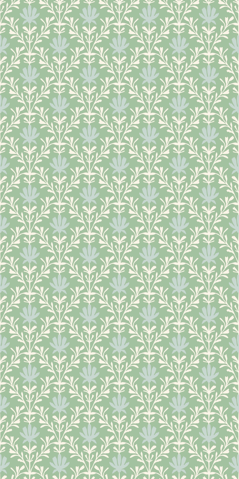 Mist Floral in Spring Green color
