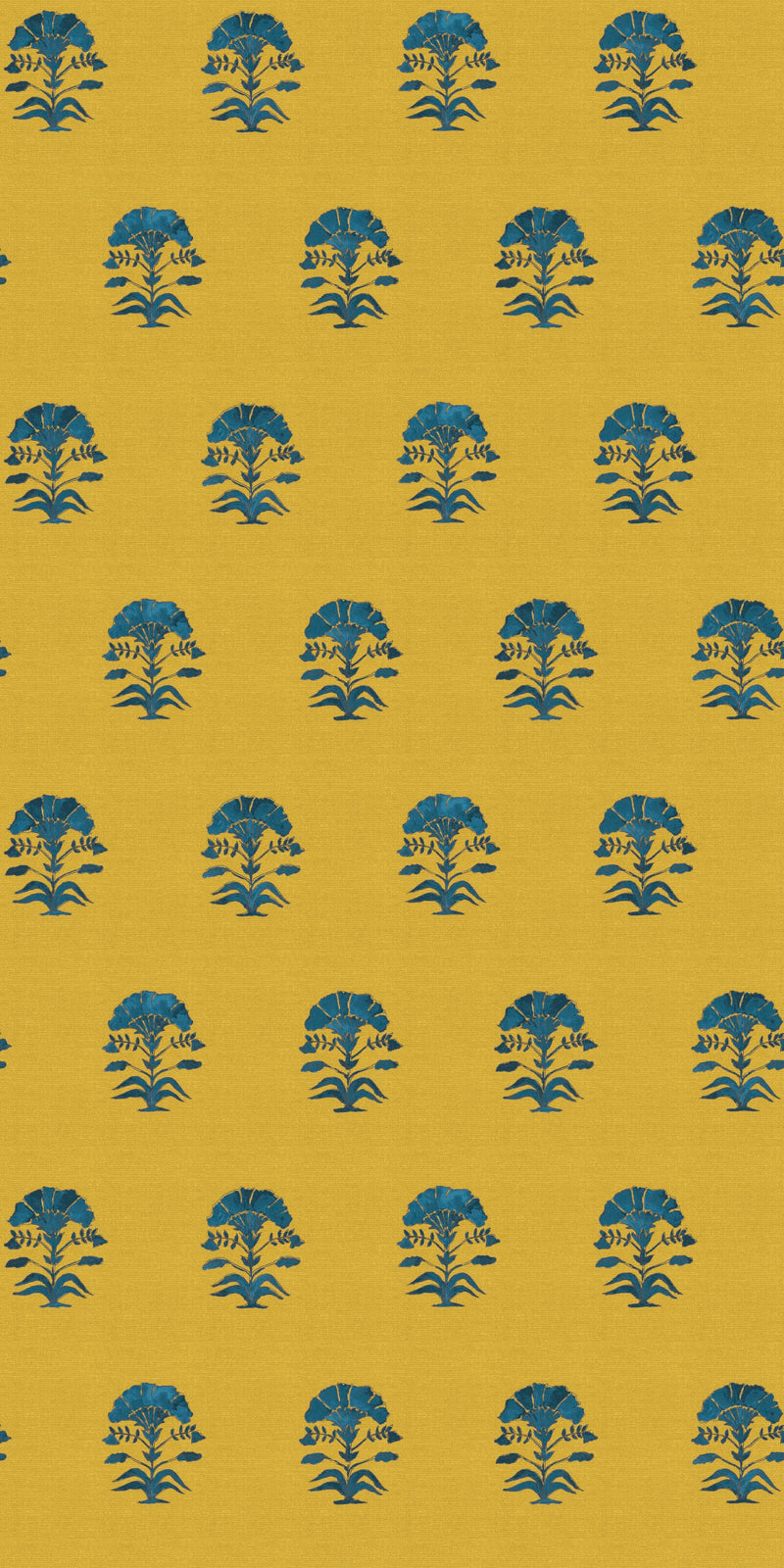Nargis Block Print in Mustard/Blue color