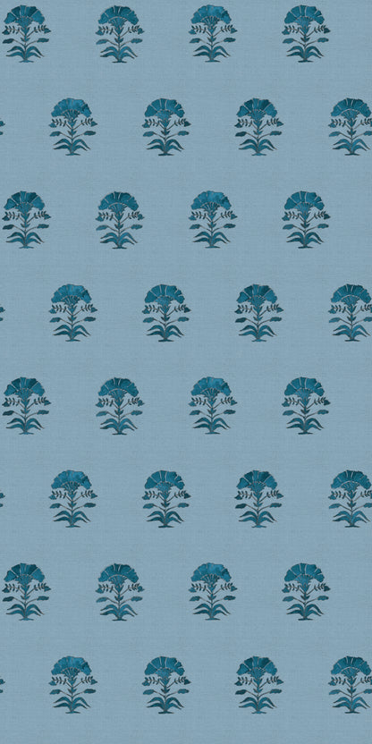 Image of Nargis Block Print in Denim/Indigo Wallpaper