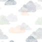 Image of Overcast Stitch in White/Grey Blue Wallpaper
