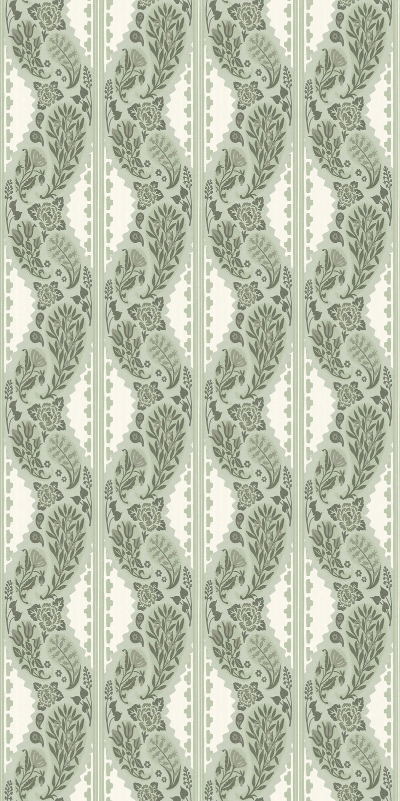 Paisley Block Stripe in Sage color