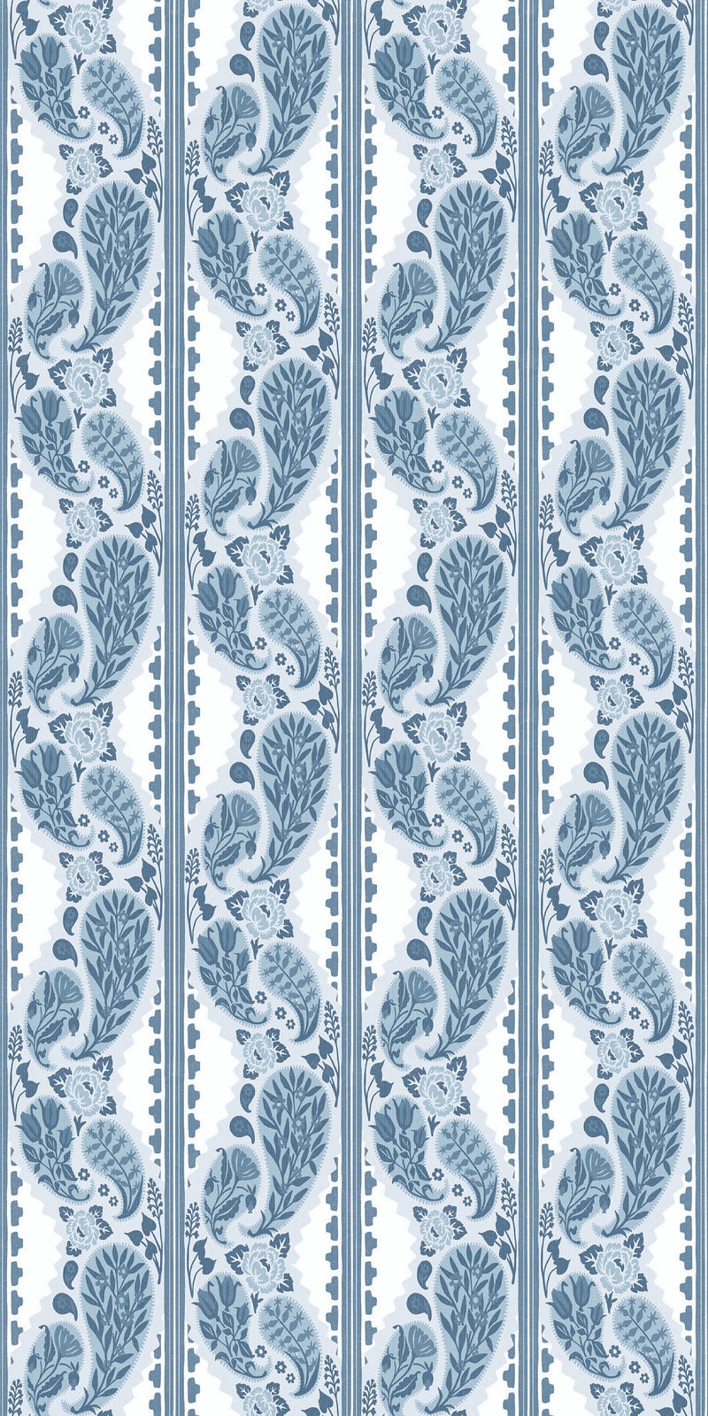 Paisley Block Stripe in Sky Blue color