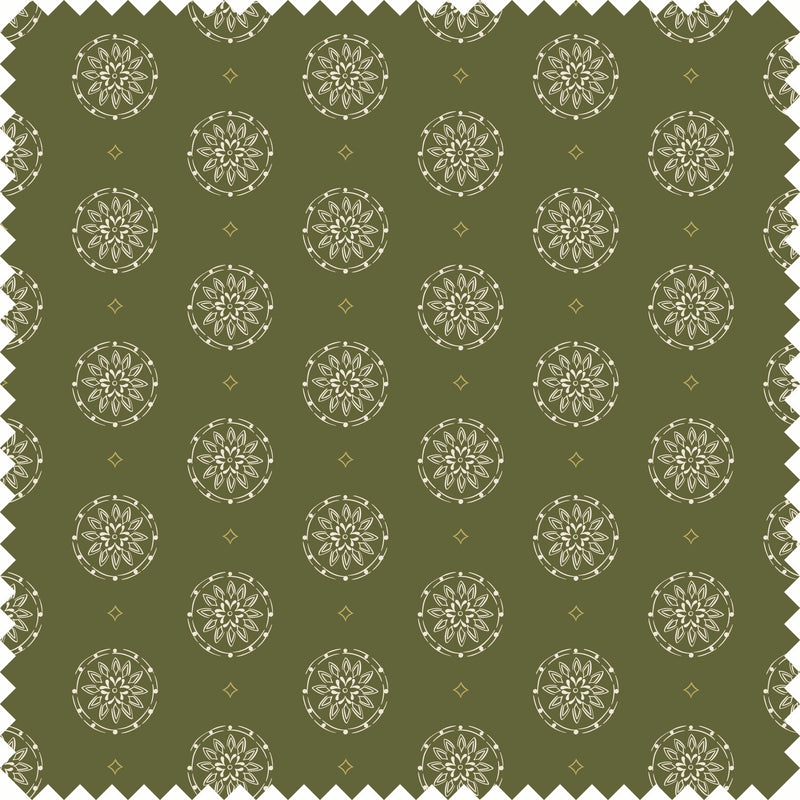Pinwheel Fabric in Olive Green color
