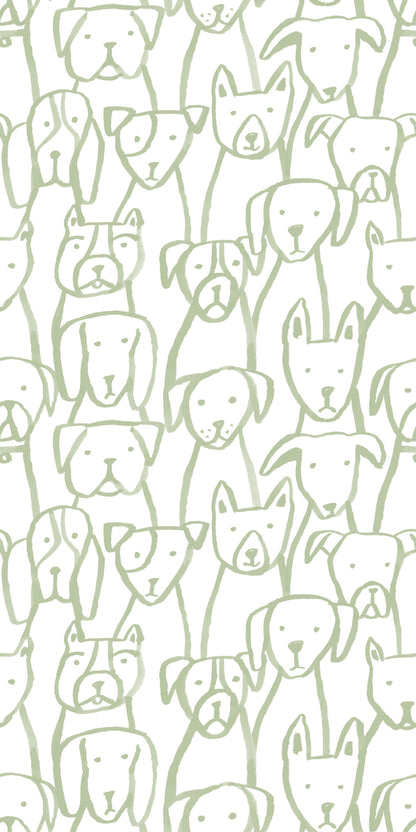 Image of Puppy Pile in Grass Wallpaper