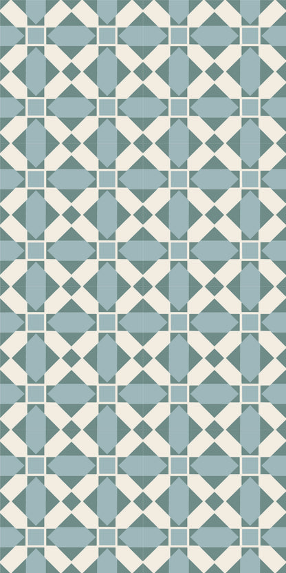 Quilt Block Tile Decal Tile/Flooring in Lake Blue