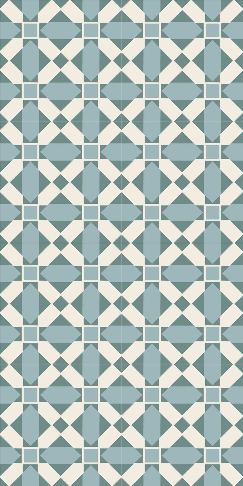 Quilt Block Tile Decal in Lake Blue color