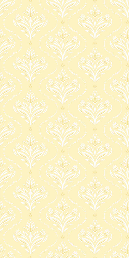 Image of Riviera in Buttercream Wallpaper