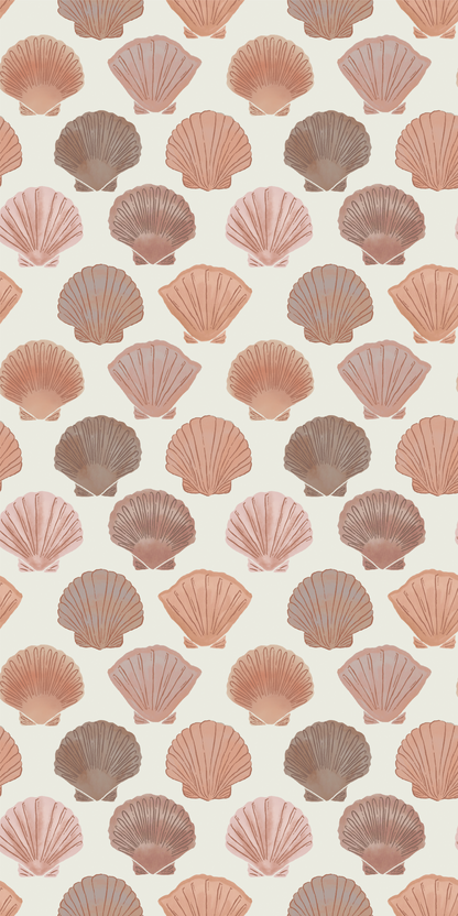 Image of Shells in Orange Wallpaper