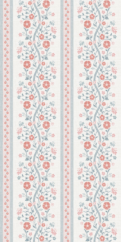 Image of Sophie Stripe in Coral Powder Wallpaper