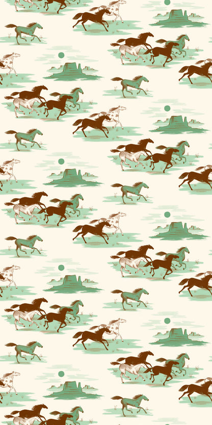 Image of Stampede in Green/Brown Wallpaper