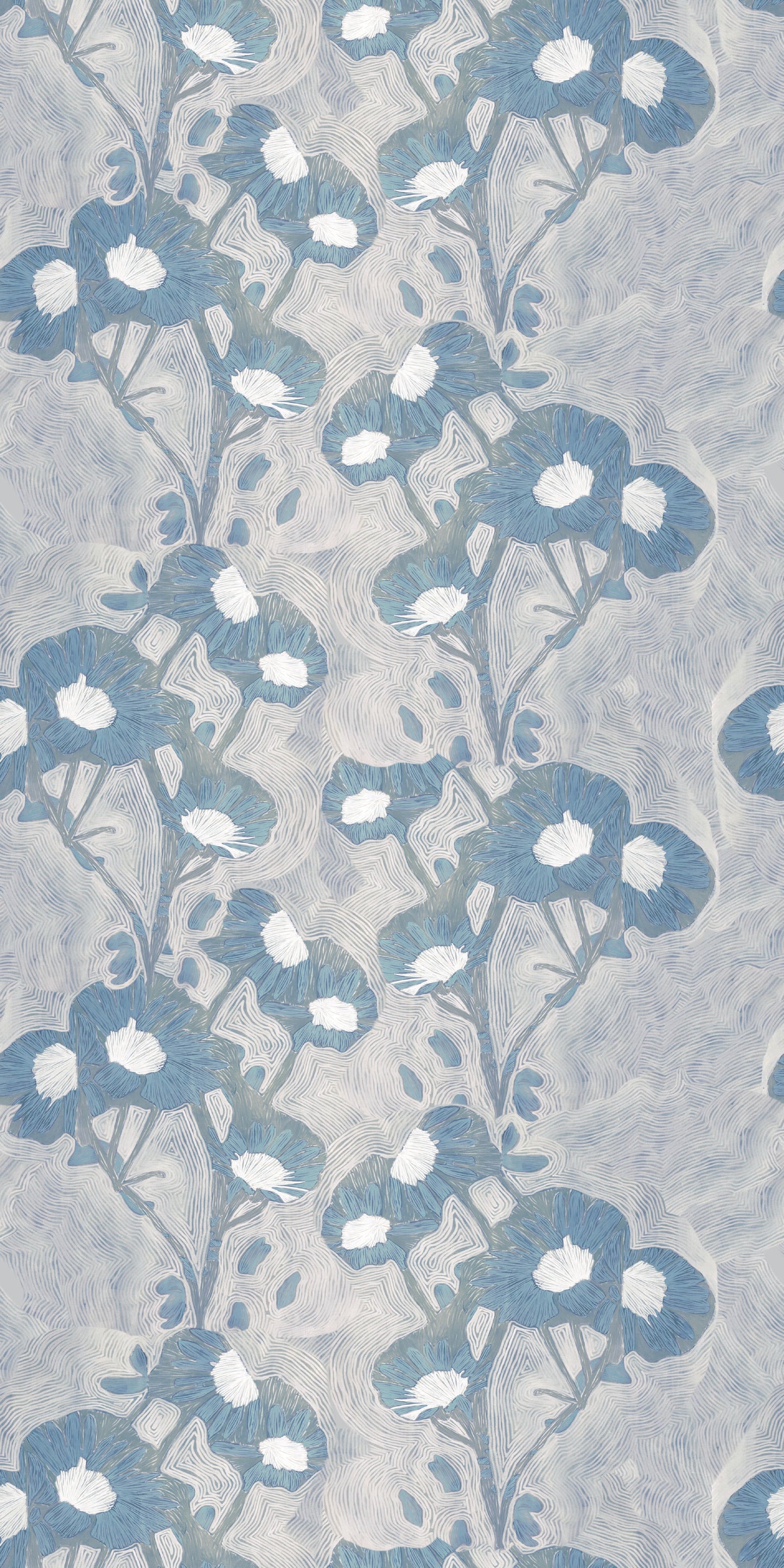 Trellis Wallpaper in Lake
