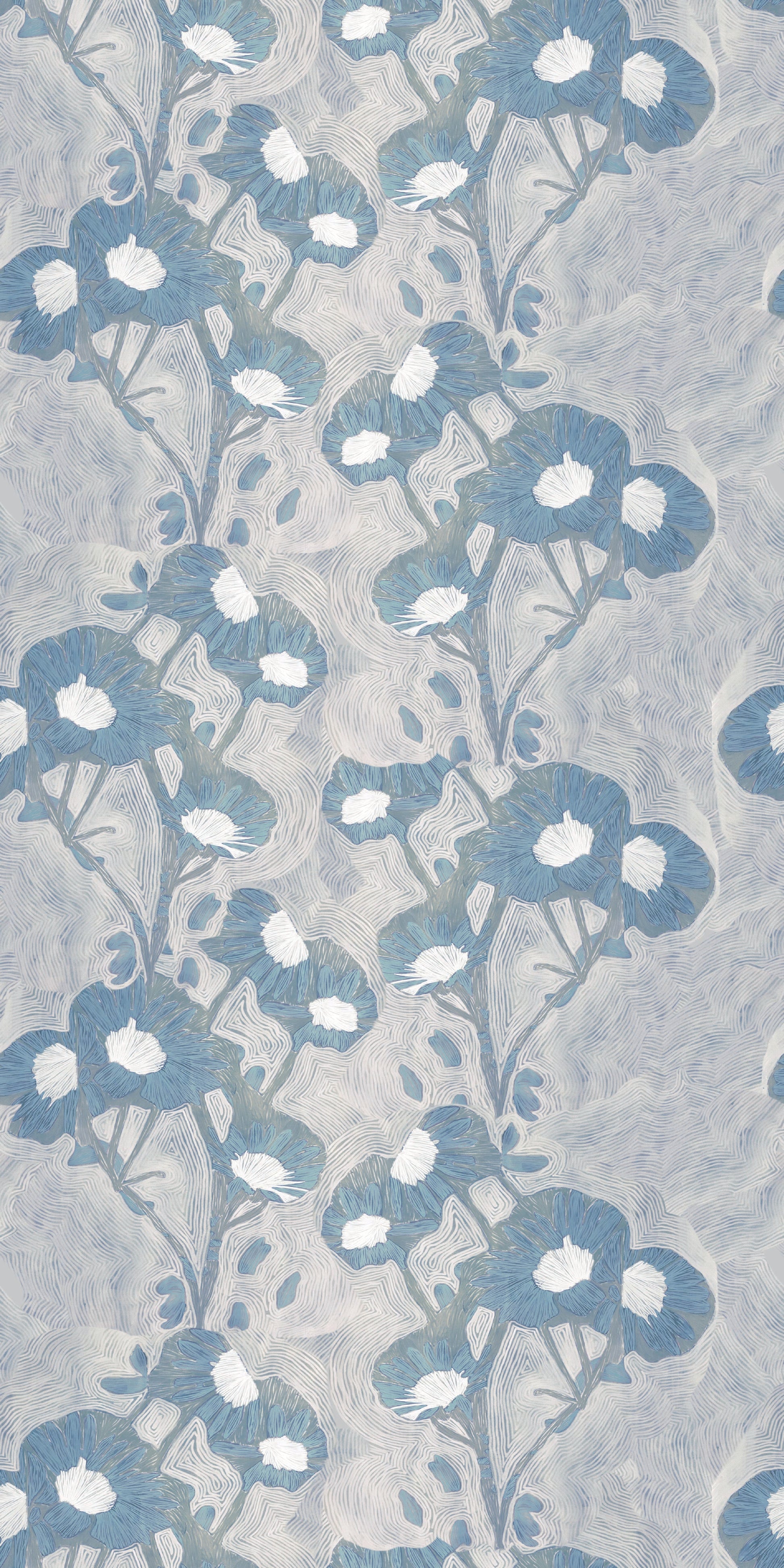 Trellis Wallpaper in Lake