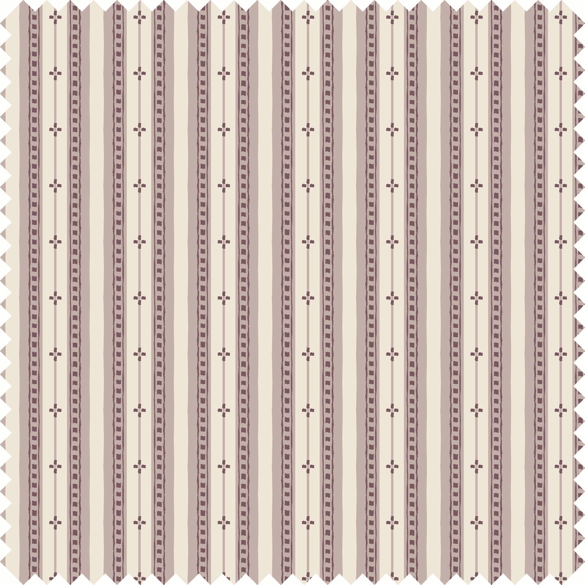 Trio Stripe Fabric in Mauve/Petal