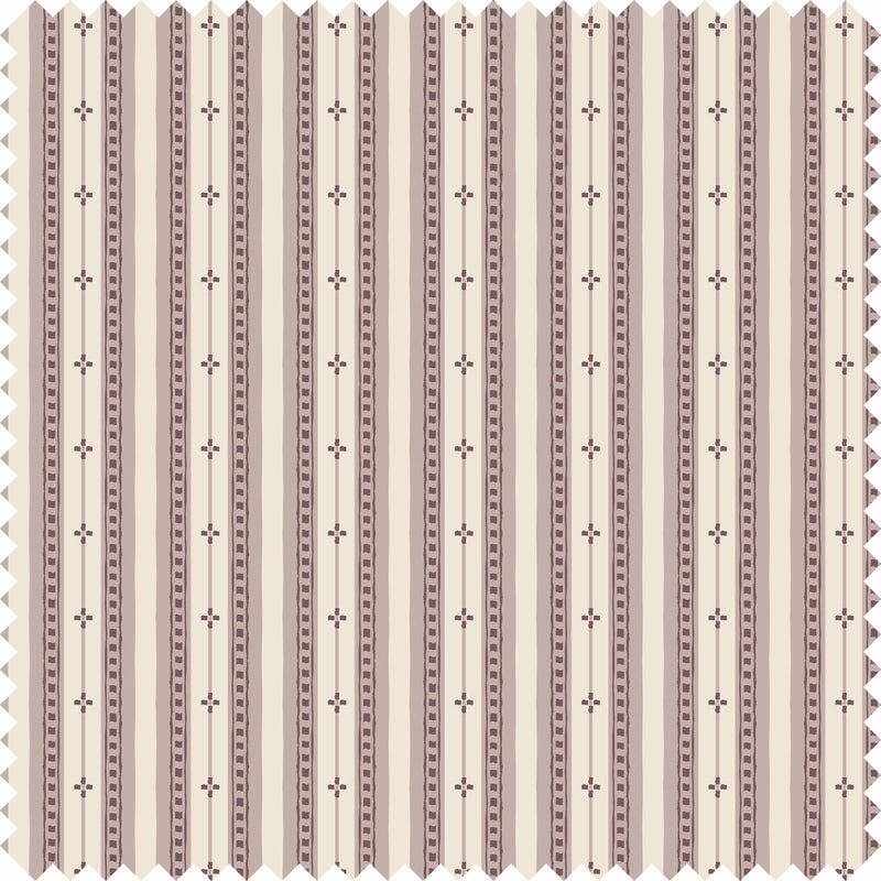 Trio Stripe Fabric in Mauve/Petal color