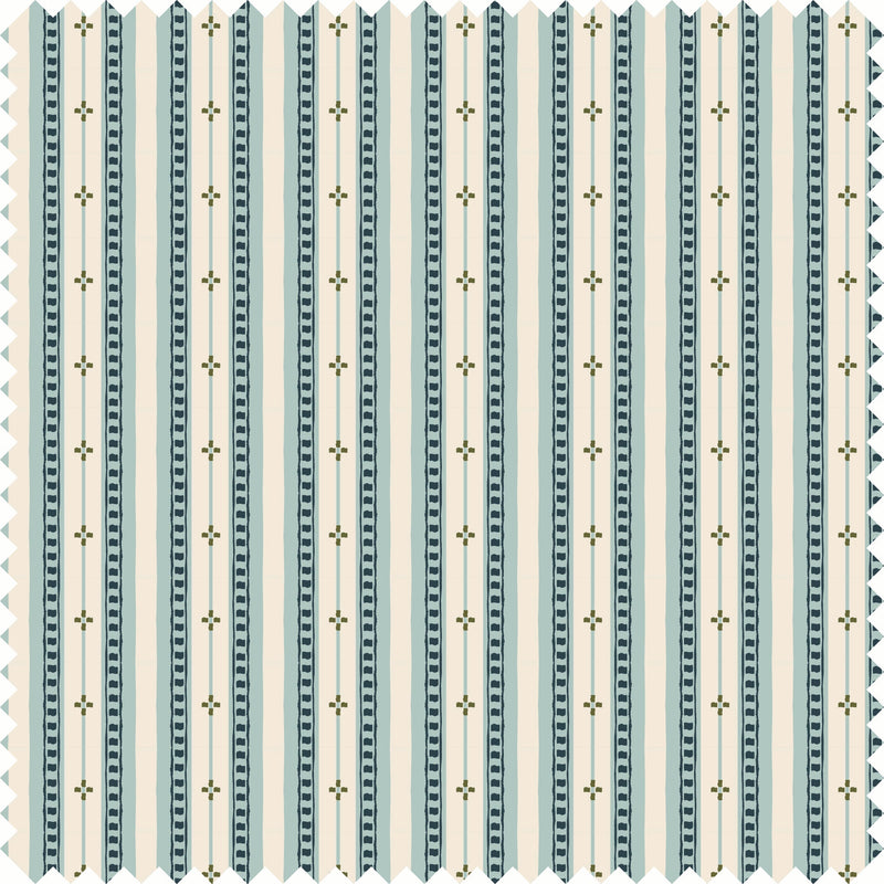 Trio Stripe Fabric in Sky Blue color