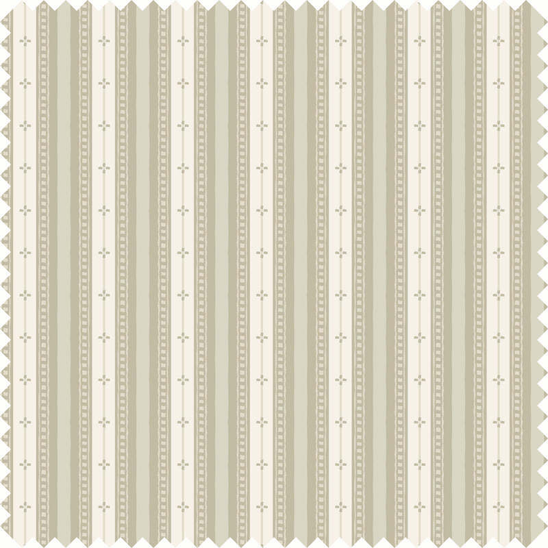 Trio Stripe Fabric in Alabaster color
