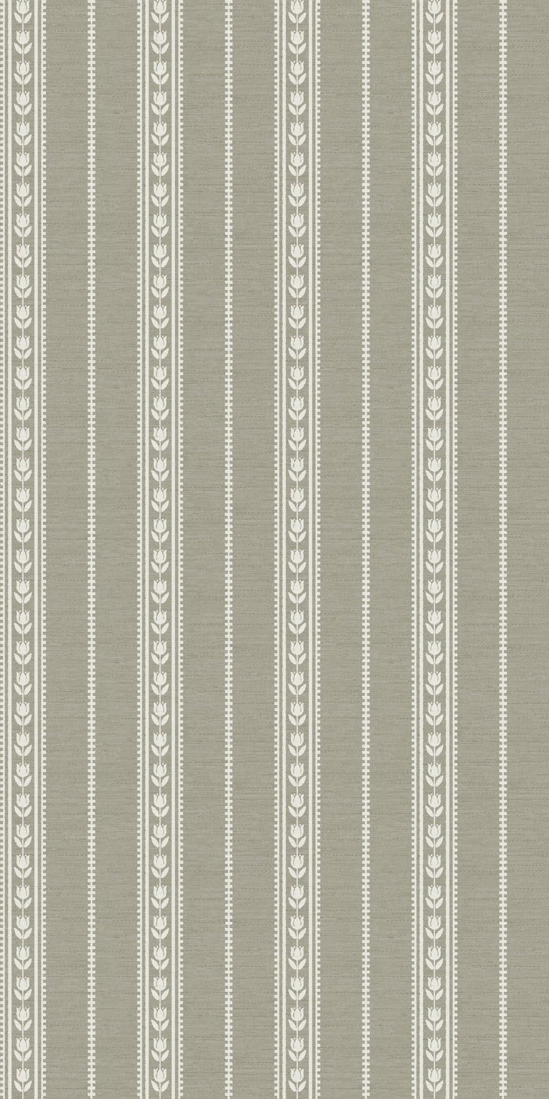 Tulip Ticking Stripe in White/Sage color