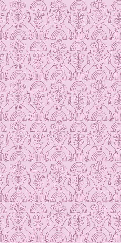Image of Unicorn in Purple Wallpaper