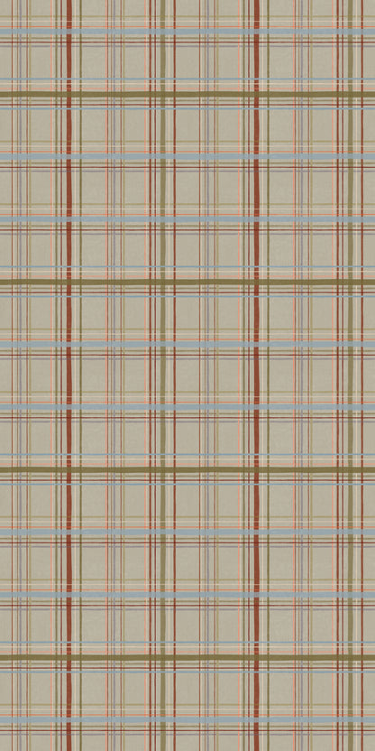Image of Vintage Plaid in Cornflower Wallpaper