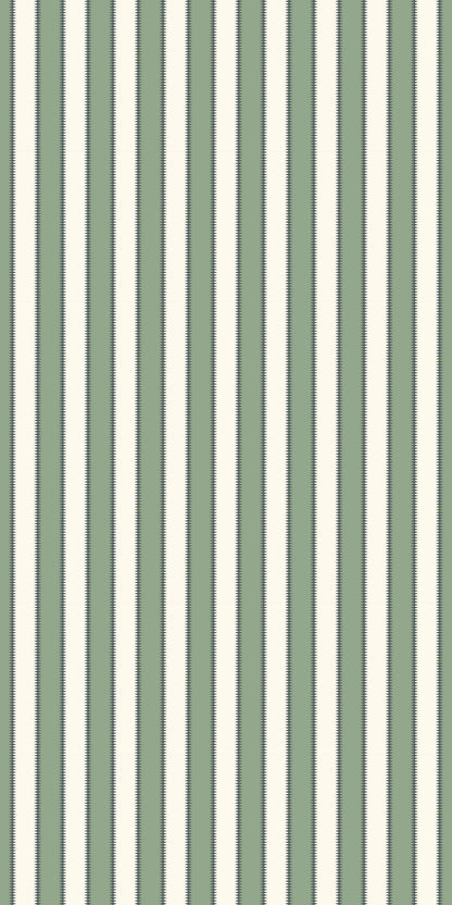 Image of Wilder Stripe in Moss Wallpaper