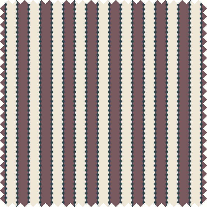 Wilder Stripe Fabric in Mulberry/Navy color